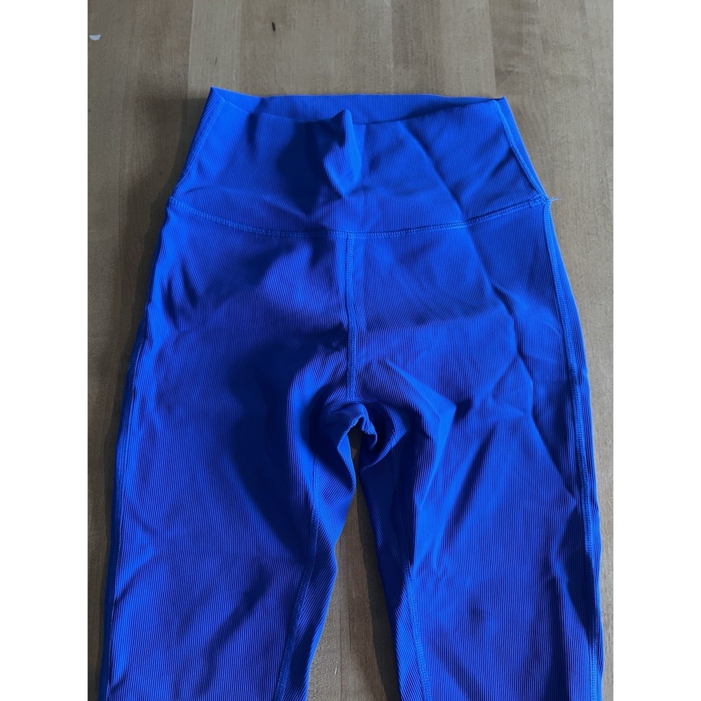 Wilo the Label Women's Ribbed 7/8 Leggings Cobalt Blue Red Size S Small Run Yoga - Picture 2 of 9